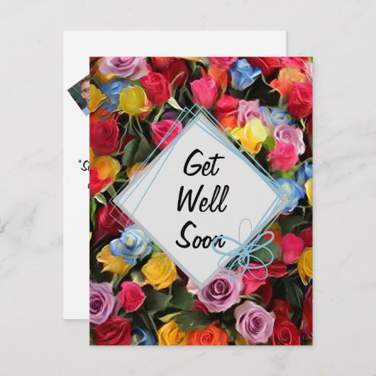 Invitation S'Apprécier Bientôt Fleurs Colorées (Devant / Derrière)