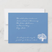 Invitation Sarah Mikaela Bat mitzvah Réception Arbre bleu (Dos)