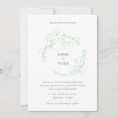 Invitation Sarah Sage Green Floral Wreath Moderne Mariage (Devant)