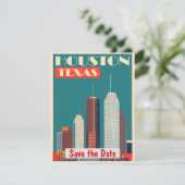 Invitation sarcelle de la skyline moderne de Houst (Debout devant)