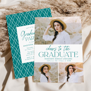 Invitation Sarcelle Salutations à la Grad Photo Graduation