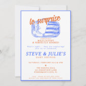 Invitation Sardines Françaises Modernes Baby shower De Poisso (Devant)