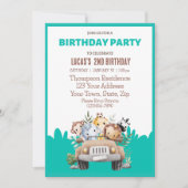 Invitation Sarfari Jungle Animaux fête d'anniversaire (Devant)