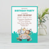 Invitation Sarfari Jungle Animaux fête d'anniversaire (Debout devant)