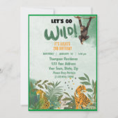 Invitation Sarfari Jungle Animaux fête d'anniversaire (Devant)