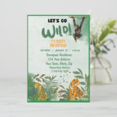 Invitation Sarfari Jungle Animaux fête d'anniversaire (Debout devant)