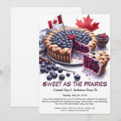 Invitation Saskatoon Berry Pie Aquarelle Design Fête du Canad (Devant / Derrière)