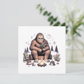 Invitation Sasquatch tenant des fleurs (Debout devant)