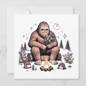 Invitation Sasquatch tenant des fleurs (Dos)
