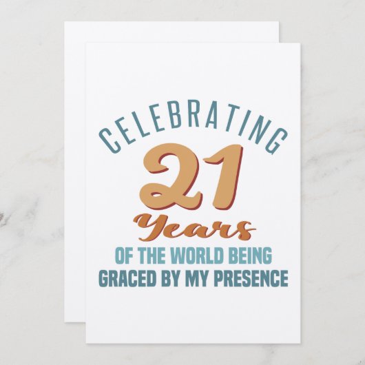 Invitation Sassy 21e Anniversaire (Devant / Derrière)