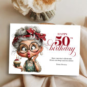 Invitation Sassy fifty funny lady whimsical birthday card
