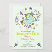 Invitation Sassy Unicorn Magique Anniversaire (Devant)
