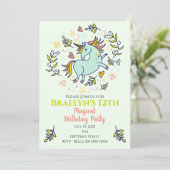 Invitation Sassy Unicorn Magique Anniversaire (Debout devant)
