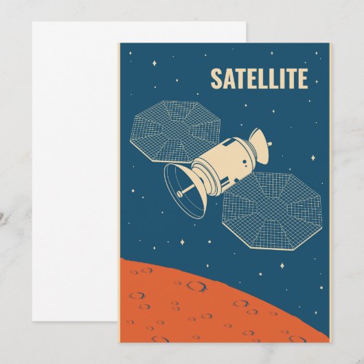Invitation Satellite spatial (Devant / Derrière)