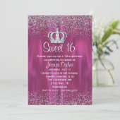 Invitation Satin et Parties scintillant Look Sweet 16 Invitat (Debout devant)