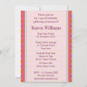 Invitation Satin Orange rose Damask 50e anniversaire Invitati (Dos)