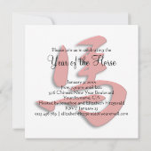 Invitation Satin Red Ornate Année du Nouvel An du Cheval (Dos)