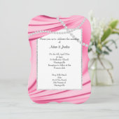 INVITATION SATIN ROSE, DIAMONDES & PEARLS ÉLÉGANT MARIAGE 2 (Debout devant)