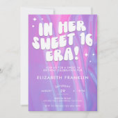 Invitation Satin rose et pourpre doux 16 Era Anniversaire (Devant)
