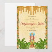 Invitation Satyanarayan pour la cérémonie indienne (Devant / Derrière)