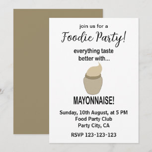 Invitation Sauce Mayonnaise Nourriture Drôle Mayonnaise