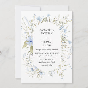 Invitation Sauge bleu poussiéreux Fleur sauvage de printemps