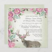 Invitation Sauge florale d'Antler de cerfs communs de (Devant / Derrière)