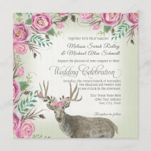 Invitation Sauge florale d'Antler de cerfs communs de