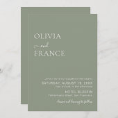 Invitation sauge vert simple (Devant / Derrière)