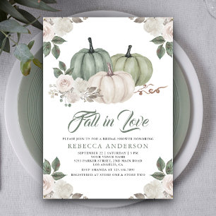 Invitation Sauge Verte Citrouille Floral Automne Réception de