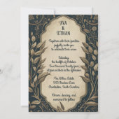 Invitation Saule Enchanté Bleu et Or (Dos)