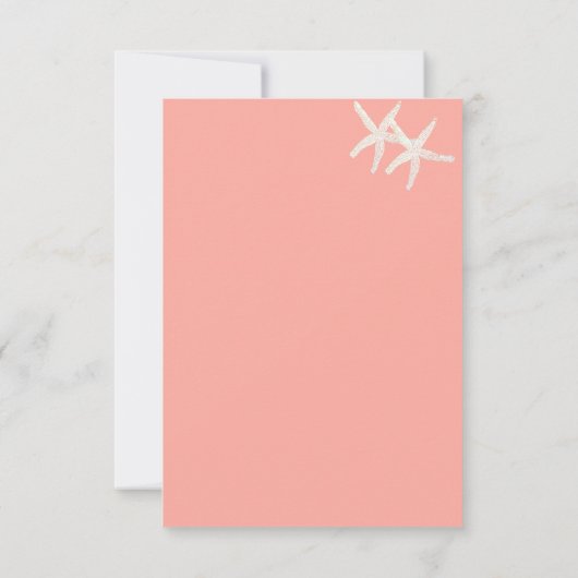 Invitation Saumon blanc Starfish Mariage couleur orange perso (Dos)
