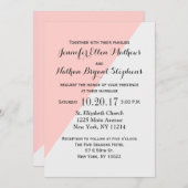 Invitation Saumon clair rose et gris deux tons (Devant / Derrière)