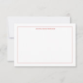 Invitation Saumon personnalisé et note blanche à plat encadré (Devant)