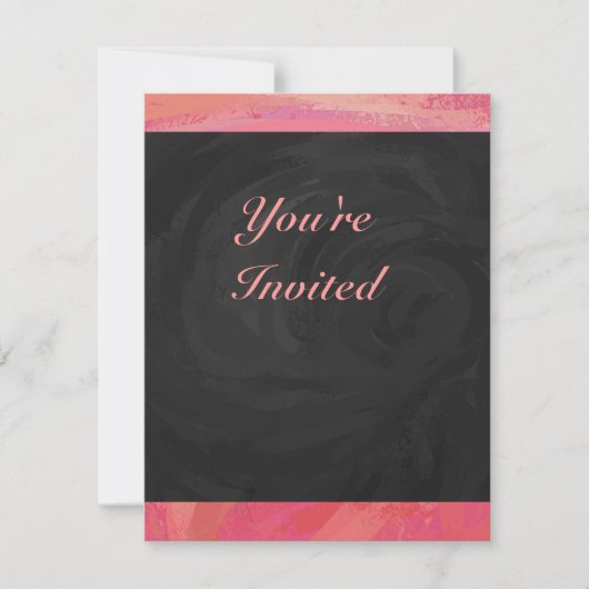 Invitation Saumon Swirl et Black Party (Devant)