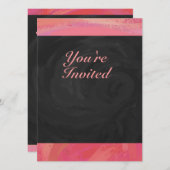 Invitation Saumon Swirl et Black Party (Devant / Derrière)