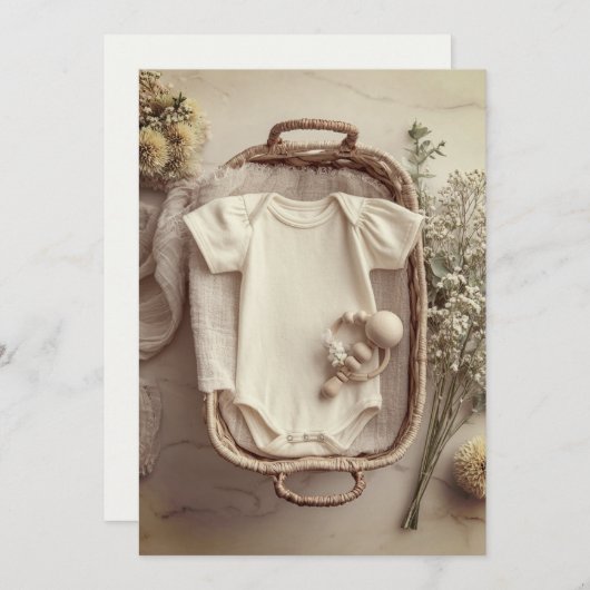 Invitation Saupoudrage minimal et moderne | Simple et doux (Devant / Derrière)