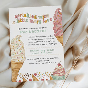 Invitation Saupoudré d'amour Baby Sprinkle Rétro Glace