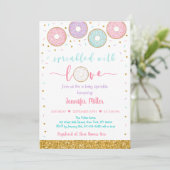 Invitation Saupoudré D'Amour Pink Gold Pastel Bébé (Debout devant)