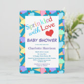 Invitation Saupoudré de Baby shower de cônes de crème glacée  (Debout devant)