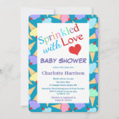 Invitation Saupoudré de Baby shower de cônes de crème glacée  (Devant)