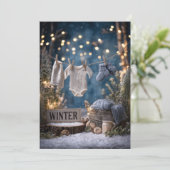 Invitation Saupoudré de neige | Hiver cosy (Debout devant)