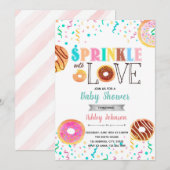 Invitation saupoudrée de donuts avec amour (Devant / Derrière)