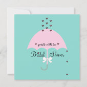 Invitation Saupoudrer Amour Turquoise Bleu & Rose (Devant)