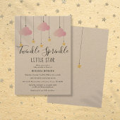 Invitation Saupoudrer Baby shower rose Rustique Boho