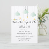 Invitation Saupoudrer Baby shower Rustique Boho Twinkle (Debout devant)