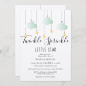 Invitation Saupoudrer Baby shower Rustique Boho Twinkle (Devant / Derrière)