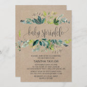 Invitation Saupoudrer bébé Kraft Foliage (Devant / Derrière)