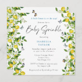 Invitation Saupoudrer de Baby shower de citron d'été moderne (Devant / Derrière)