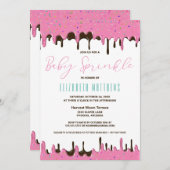 Invitation Saupoudrer de bébé à glaçage rose (Devant / Derrière)